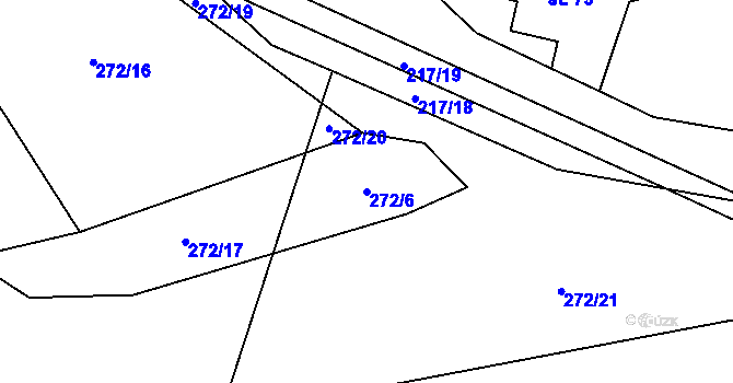 Parcela st. 272/6 v KÚ Líšnice u Sepekova, Katastrální mapa