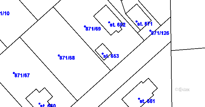 Parcela st. 653 v KÚ Sepekov, Katastrální mapa