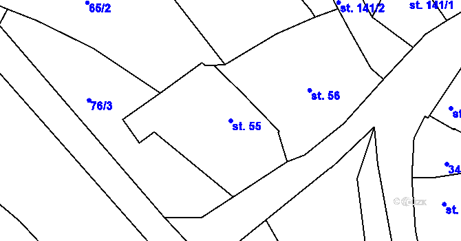 Parcela st. 55 v KÚ Sepekov, Katastrální mapa