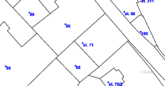 Parcela st. 71 v KÚ Sepekov, Katastrální mapa