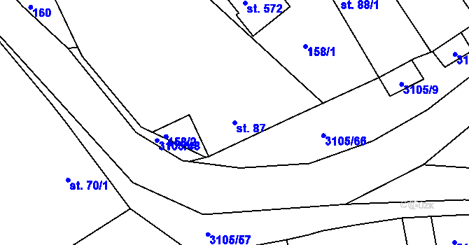 Parcela st. 87 v KÚ Sepekov, Katastrální mapa