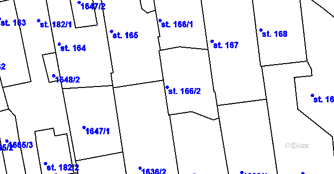 Parcela st. 166/2 v KÚ Sepekov, Katastrální mapa