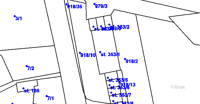 Parcela st. 353/1 v KÚ Sepekov, Katastrální mapa