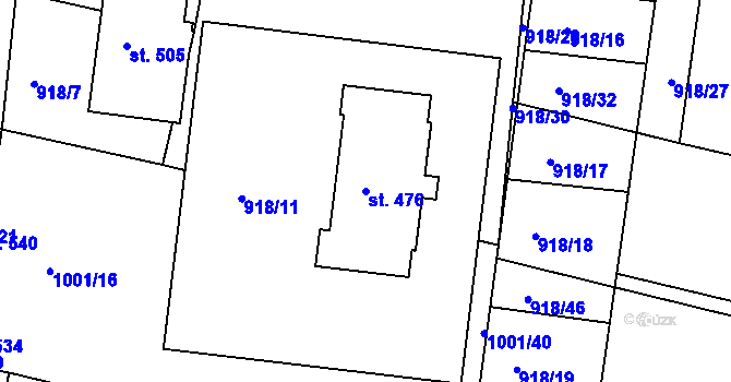 Parcela st. 476 v KÚ Sepekov, Katastrální mapa