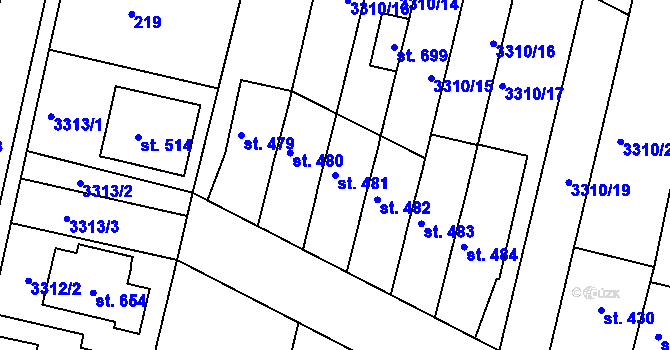 Parcela st. 481 v KÚ Sepekov, Katastrální mapa