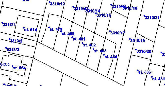 Parcela st. 482 v KÚ Sepekov, Katastrální mapa