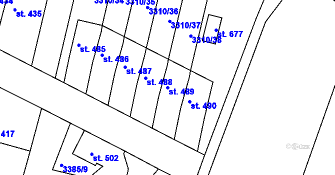 Parcela st. 489 v KÚ Sepekov, Katastrální mapa