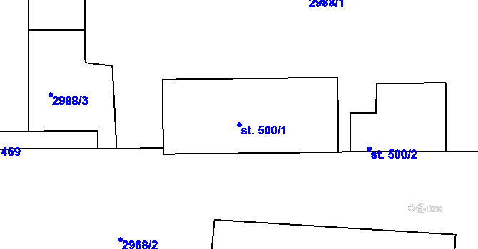 Parcela st. 500/1 v KÚ Sepekov, Katastrální mapa