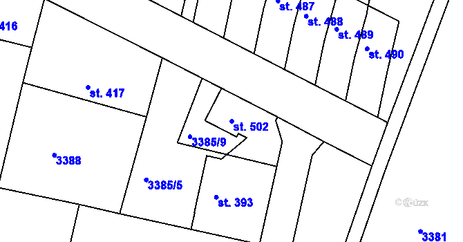 Parcela st. 502 v KÚ Sepekov, Katastrální mapa