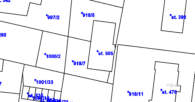 Parcela st. 505 v KÚ Sepekov, Katastrální mapa