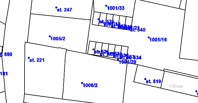 Parcela st. 522 v KÚ Sepekov, Katastrální mapa