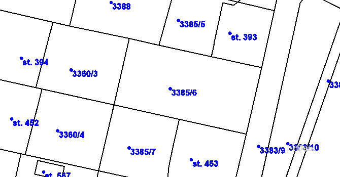 Parcela st. 3385/6 v KÚ Sepekov, Katastrální mapa