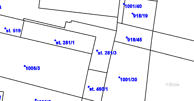 Parcela st. 281/3 v KÚ Sepekov, Katastrální mapa