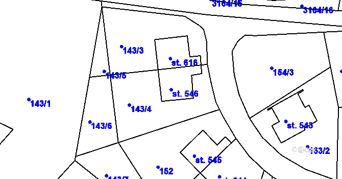 Parcela st. 546 v KÚ Sepekov, Katastrální mapa