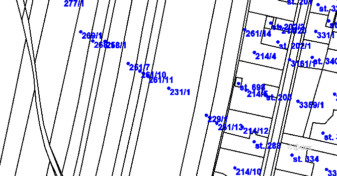 Parcela st. 231/1 v KÚ Sepekov, Katastrální mapa