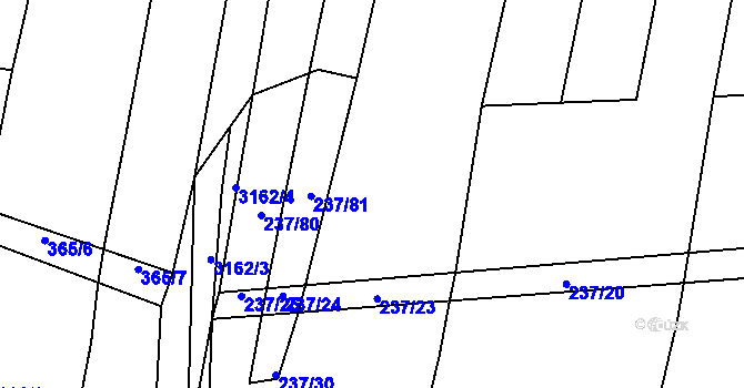 Parcela st. 237/82 v KÚ Sepekov, Katastrální mapa
