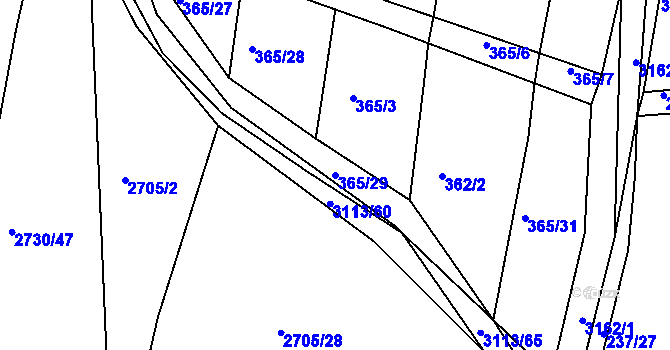 Parcela st. 365/29 v KÚ Sepekov, Katastrální mapa