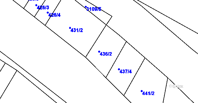 Parcela st. 436/2 v KÚ Sepekov, Katastrální mapa