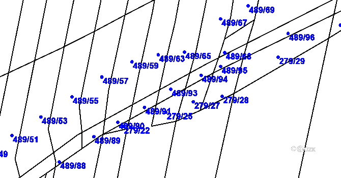 Parcela st. 489/93 v KÚ Sepekov, Katastrální mapa