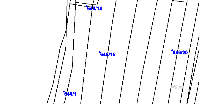 Parcela st. 646/15 v KÚ Sepekov, Katastrální mapa