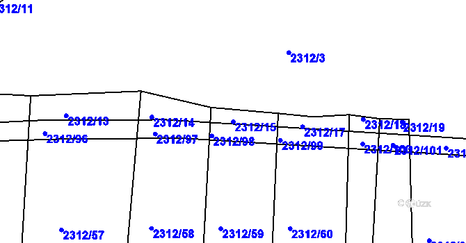 Parcela st. 2312/15 v KÚ Sepekov, Katastrální mapa