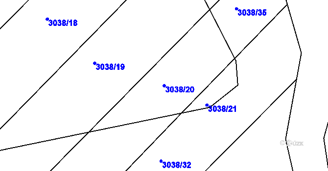 Parcela st. 3038/20 v KÚ Sepekov, Katastrální mapa