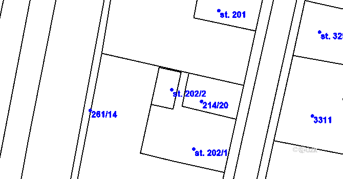 Parcela st. 202/2 v KÚ Sepekov, Katastrální mapa
