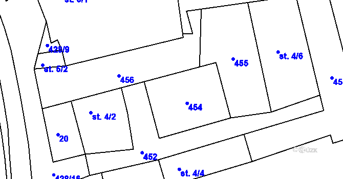 Parcela st. 4/3 v KÚ Zálší u Sepekova, Katastrální mapa