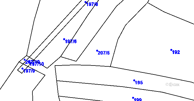 Parcela st. 207/5 v KÚ Zálší u Sepekova, Katastrální mapa