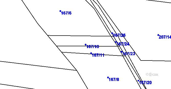 Parcela st. 167/10 v KÚ Zálší u Sepekova, Katastrální mapa