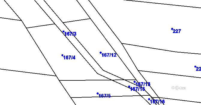 Parcela st. 167/12 v KÚ Zálší u Sepekova, Katastrální mapa