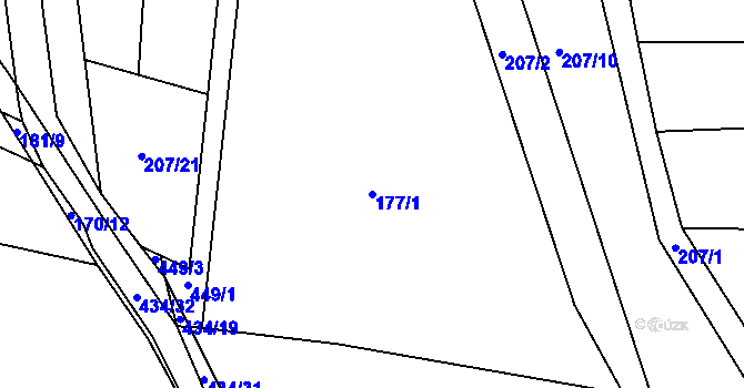 Parcela st. 177/1 v KÚ Zálší u Sepekova, Katastrální mapa