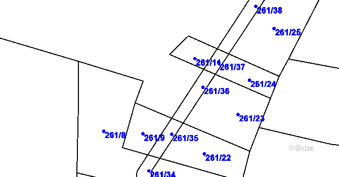 Parcela st. 261/10 v KÚ Zálší u Sepekova, Katastrální mapa