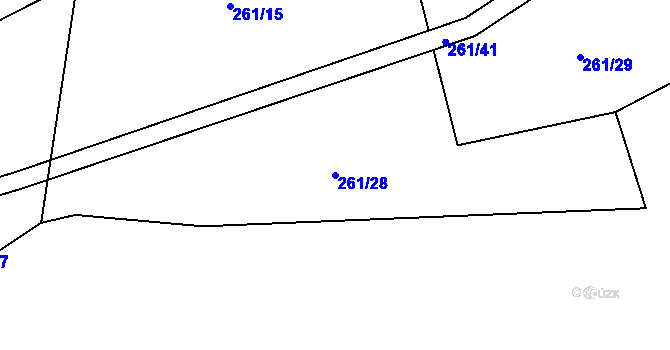 Parcela st. 261/28 v KÚ Zálší u Sepekova, Katastrální mapa