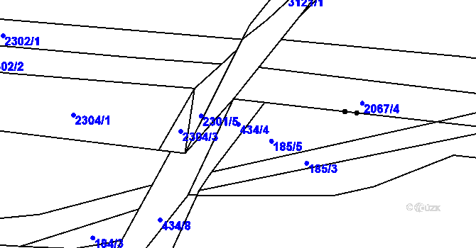 Parcela st. 434/4 v KÚ Zálší u Sepekova, Katastrální mapa