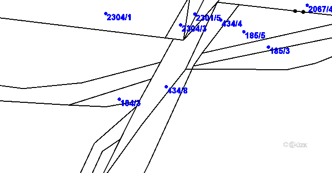Parcela st. 434/8 v KÚ Zálší u Sepekova, Katastrální mapa