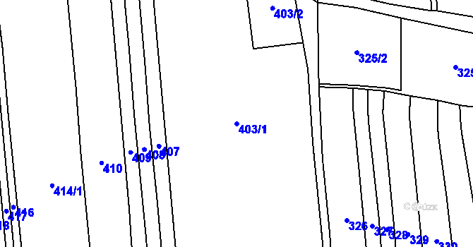 Parcela st. 403/1 v KÚ Zálší u Sepekova, Katastrální mapa