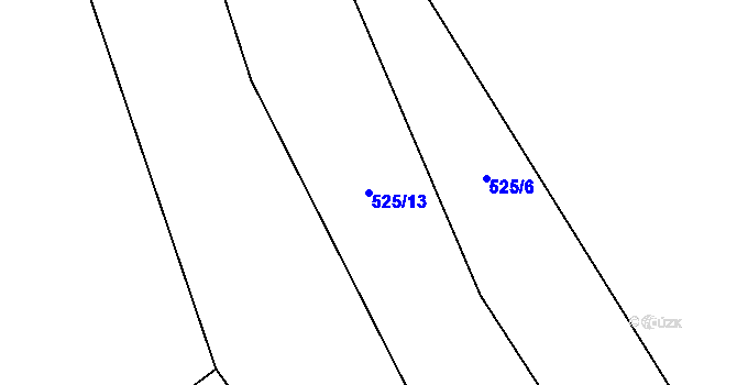 Parcela st. 525/13 v KÚ Sezemice, Katastrální mapa