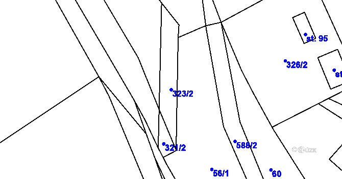 Parcela st. 323/2 v KÚ Sezemice, Katastrální mapa