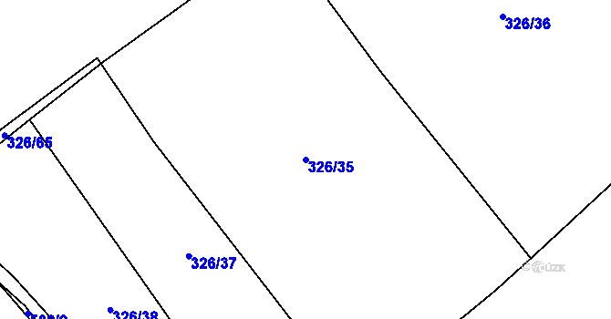 Parcela st. 326/35 v KÚ Sezemice, Katastrální mapa