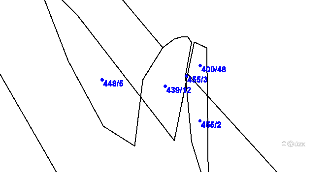 Parcela st. 439/12 v KÚ Sezemice, Katastrální mapa
