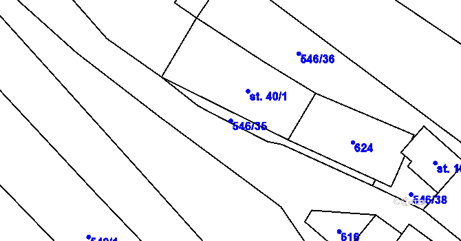 Parcela st. 546/35 v KÚ Sezemice, Katastrální mapa