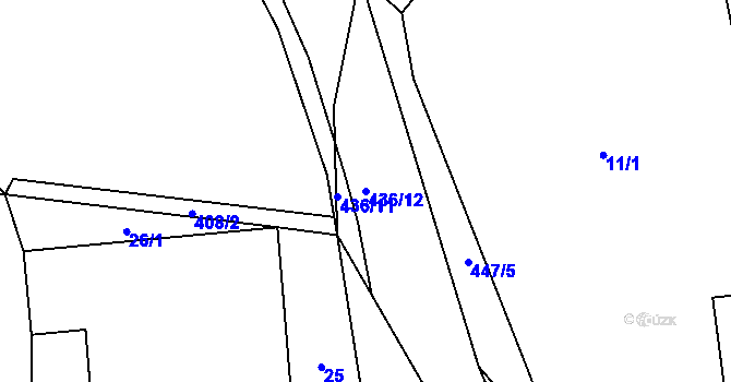 Parcela st. 436/12 v KÚ Počaply nad Loučnou, Katastrální mapa