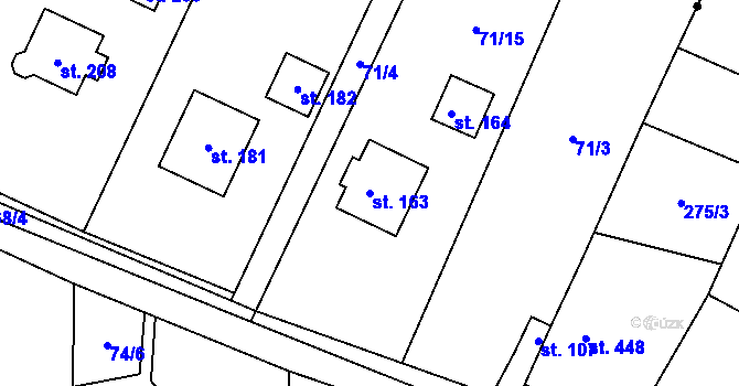 Parcela st. 163 v KÚ Počaply nad Loučnou, Katastrální mapa