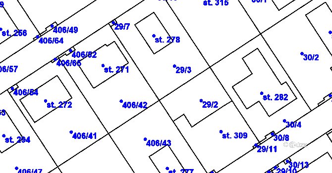 Parcela st. 29 v KÚ Počaply nad Loučnou, Katastrální mapa