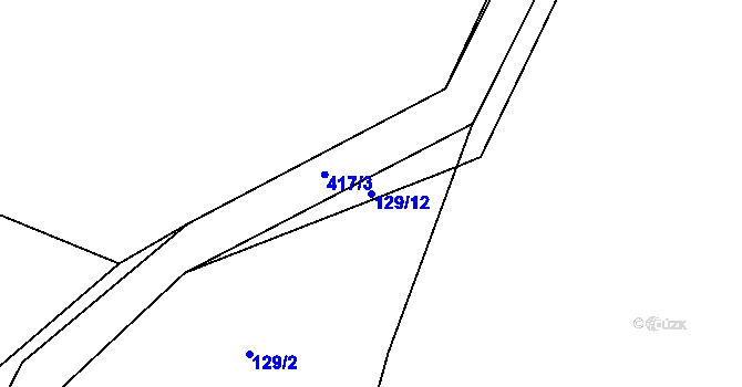 Parcela st. 129/12 v KÚ Počaply nad Loučnou, Katastrální mapa
