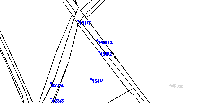 Parcela st. 164/2 v KÚ Počaply nad Loučnou, Katastrální mapa