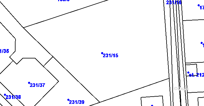 Parcela st. 231/15 v KÚ Počaply nad Loučnou, Katastrální mapa