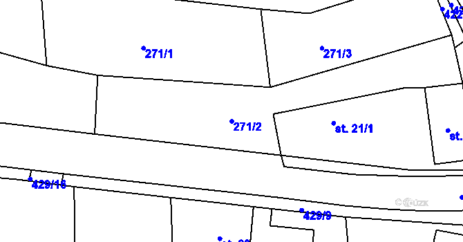 Parcela st. 271/2 v KÚ Počaply nad Loučnou, Katastrální mapa