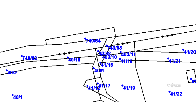 Parcela st. 403/8 v KÚ Počaply nad Loučnou, Katastrální mapa